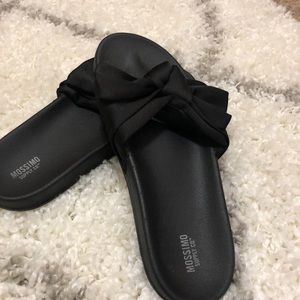 Black tie sandals, worn once.